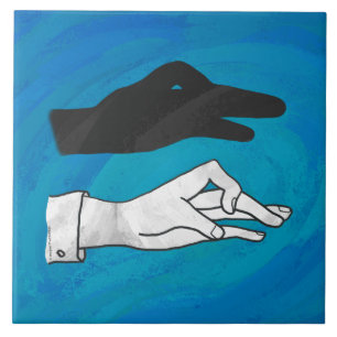 Carreau En Céramique Canard noir sur bleu
