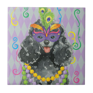 Carreau En Céramique Caniche de jouet de mardi gras