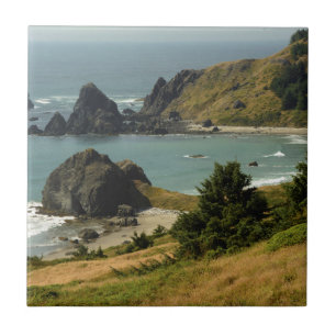 Carreau En Céramique Cape Ferrelo, Vue, Océan, Stacks marins, Anse