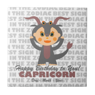 Carreau En Céramique Capricorn Joyeux anniversaire