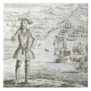 Carreau En Céramique Captain Bartholomew Roberts (1682-1722) avec deux