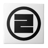 Caractère kanji carré pour UN dans un cercle