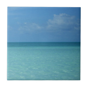 Carreau En Céramique Caraïbes Horizon Tropical Turquoise Bleu