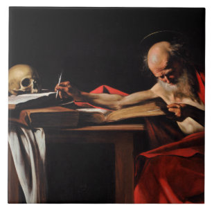 Carreau En Céramique Caravaggio - Écriture Saint Jérôme