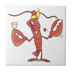 Carreau En Céramique caricature amusante de homard