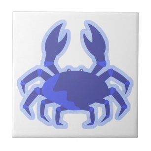 Carreau En Céramique Caricature de crabe bleu