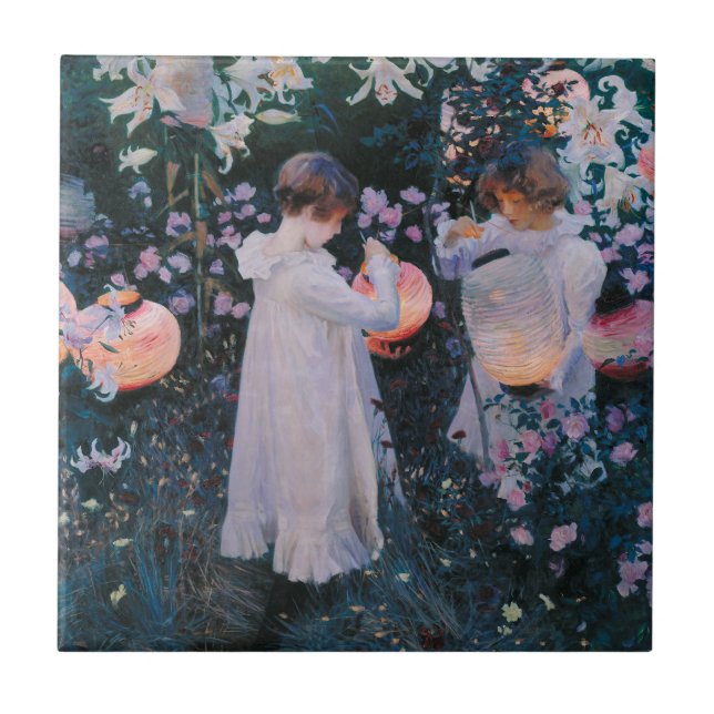 Carreau En Céramique Carnation Lily Lily Rose John Singer Sargent Art (Devant)
