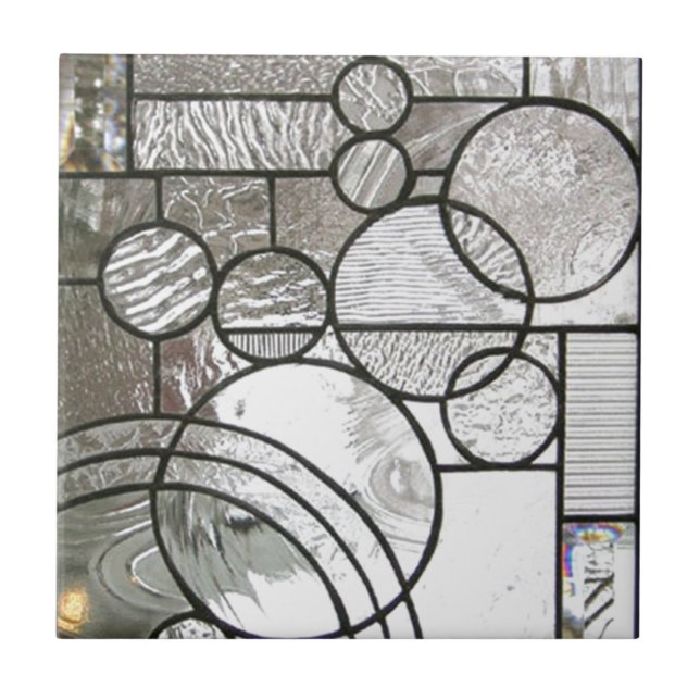 Carreau En Céramique Carré de cercle d'abrégé sur en verre souillé (Devant)