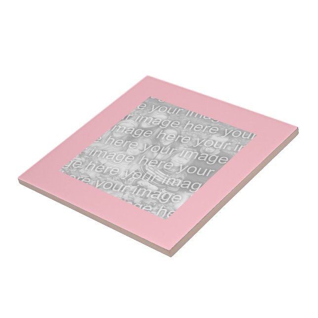 Carreau En Céramique Carré - photo de la frontière rose (Côté)