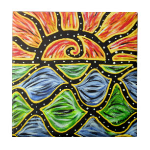 Carreau En Céramique Carreau de céramique de lever de soleil