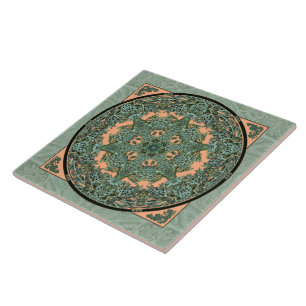 Carreau En Céramique Carreau de céramique de mandala de feuille de