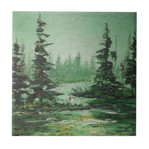 Carreau En Céramique Carrelage Ann Hayes Peinture Forêt Verte
