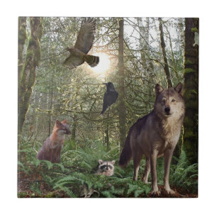 Carreau En Céramique Carrelage cadeau pour animaux de forêt