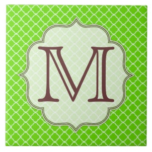 Carreau En Céramique Carrelage d'affichage Monogramme en latte vert cit