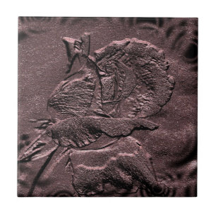 Carreau En Céramique Carrelage d'art floral en Plum Rosebud sculpté