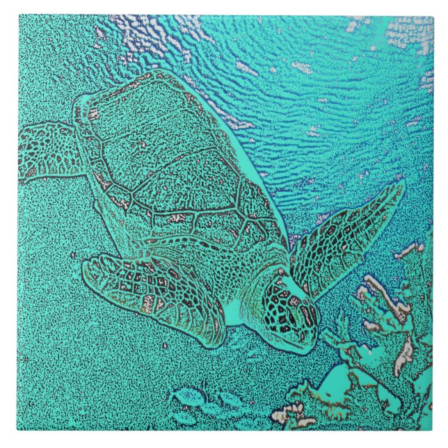 Carreau En Céramique Carrelage de la tortue de mer (Devant)