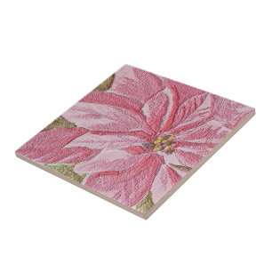 Carreau En Céramique Carrelage de Noël Peint Poinsettia