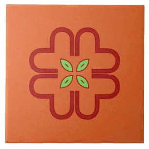 Carreau En Céramique Carrelage en céramique - Fleur Kaleidoscope rouge 