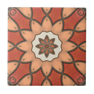 Carreau En Céramique Carrelage en céramique géométrique orange rouge fl