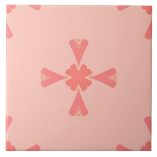 Carreau En Céramique Carrelage en céramique - Motif rose et jaune