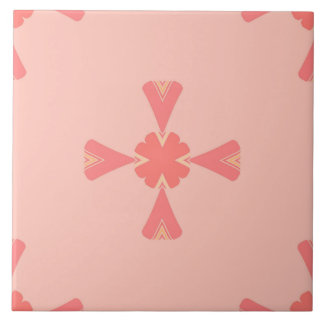 Carreau En Céramique Carrelage en céramique - Motif rose et jaune