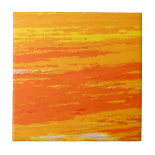 Carreau En Céramique Carrelage en céramique - oranges rayées et blanc