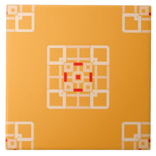 Carreau En Céramique Carrelage en céramique - Pêche et rouge sur Motif