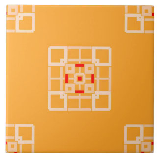 Carreau En Céramique Carrelage en céramique - Pêche et rouge sur Motif 