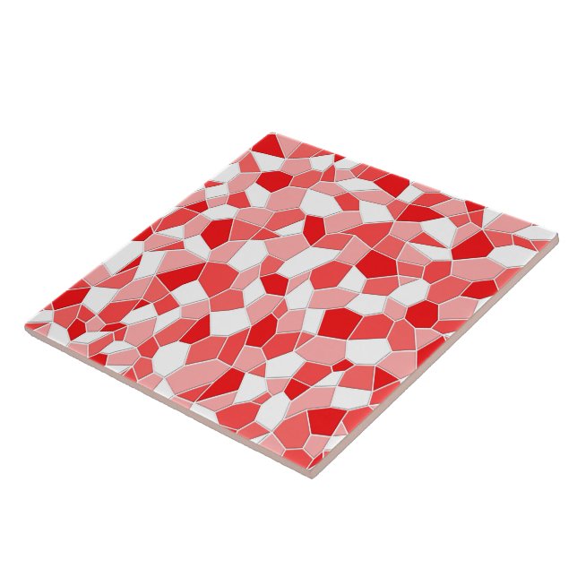 Carreau En Céramique Carrelage en céramique - Tons de mosaïque rouge (Côté)