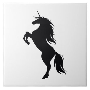 Carreau En Céramique Carrelage en silhouette Unicorne noire