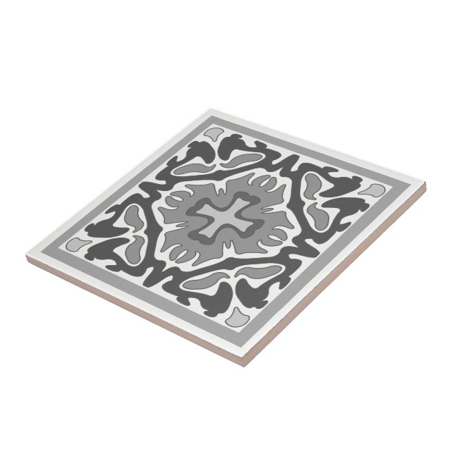 Carreau En Céramique Carrelage espagnol noir et blanc (Côté)