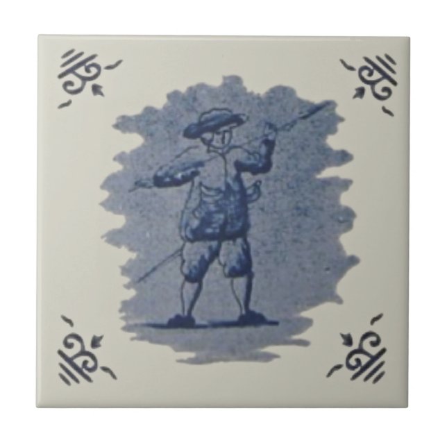 Carreau En Céramique Carrelage figurural Repro Antique Dutch Blue Delft (Devant)