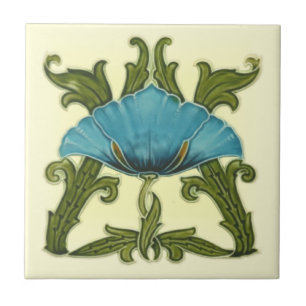 Carreau En Céramique Carrelage floral bleu céramique Repro Minton Art 