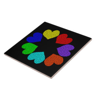 Carreau En Céramique Carrelage Floral Rainbow Love Hearve