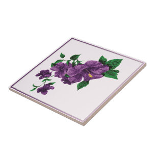 Carreau En Céramique Carrelage Floral violet