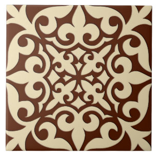 Carreau En Céramique Carrelage marocain - chocolat et beige