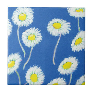 Carreau En Céramique Carrelage Motif de petites marguerites blanches