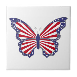 Carreau En Céramique Carrelage Patriotique Rouge Blanc Et Bleu Papillon