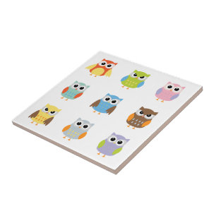 Carreau En Céramique Carrelage Petits Hiboux Mignons
