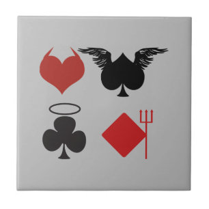 Carreau En Céramique Carte Angel et Diable s'adapte à Grey