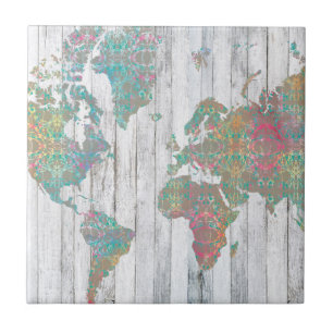 Carreau En Céramique Carte Boho II