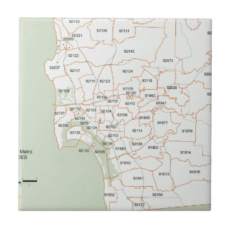 Carreau En Céramique Carte de code postal de San Diego