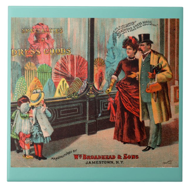 Carreau En Céramique carte de commerce William Broadhead & Sons habille (Devant)