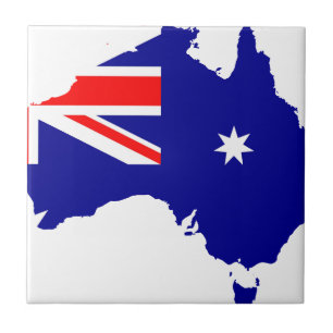 Carreau En Céramique Carte de drapeau de l'Australie