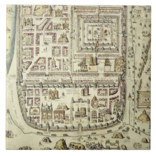 Carreau En Céramique Carte de Jérusalem et des abords, de 'C