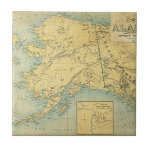Carreau En Céramique Carte de l'Alaska
