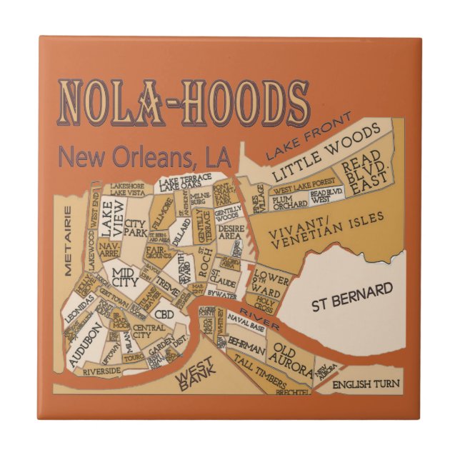 Carreau En Céramique Carte de Nola-Hoods (Devant)