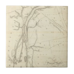 Carreau En Céramique Carte de Rivière Détroit