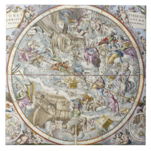Carreau En Céramique Carte des constellations chrétiennes comme