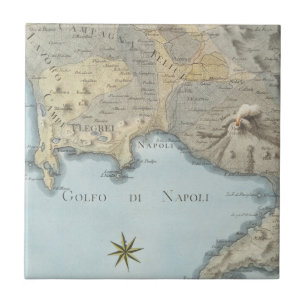 Carreau En Céramique Carte du Golfe de Naples et d'abords